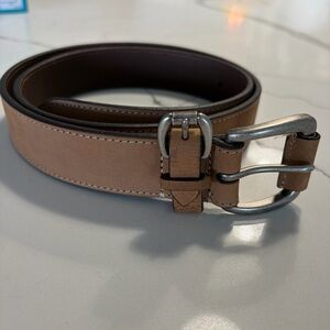 Carhartt Light Brown Genuine Leather Silver Tone Buckle Belt Men’s Size  Large